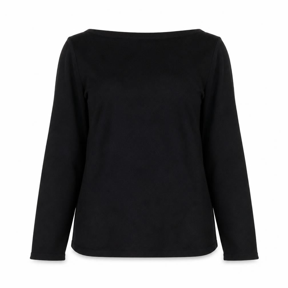 PRETTYLITTLETHING Women Black Long Sleeve Basic Jersey Top L