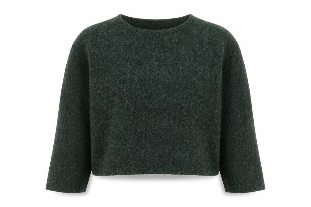 H&M Women Green Long Sleeve Crew Neck Pullover Jumper Size S