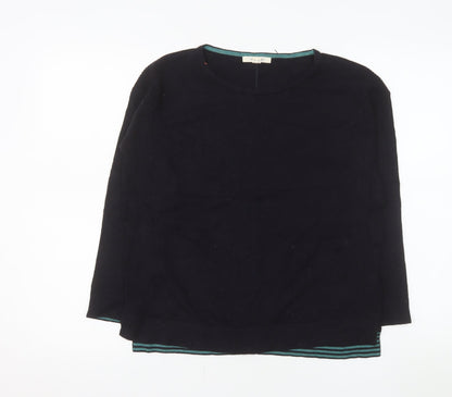 White Stuff Women's Black Cotton Blend Crew Neck Jumper Size 10