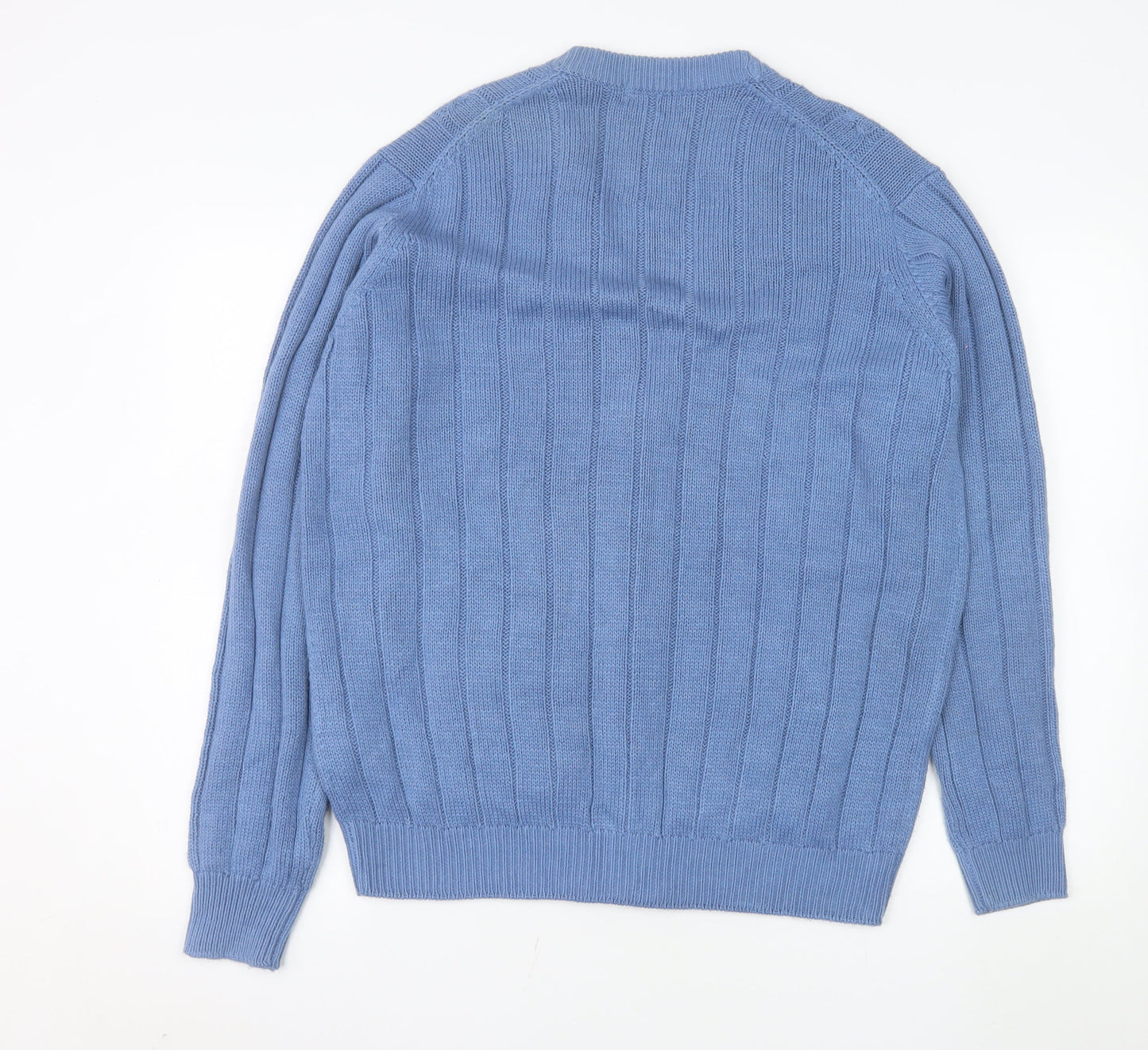 James Pringle Men's Blue Cable Knit Cardigan L Acrylic
