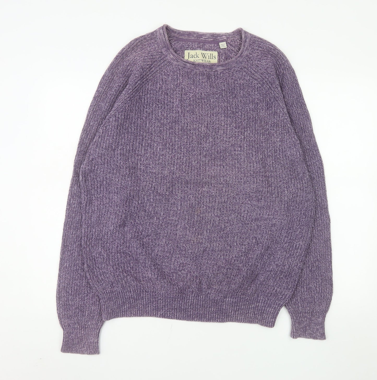Jack Wills Men's Purple Cotton Crew Neck Pullover Jumper M