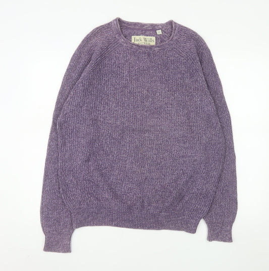 Jack Wills Men's Purple Cotton Crew Neck Pullover Jumper M