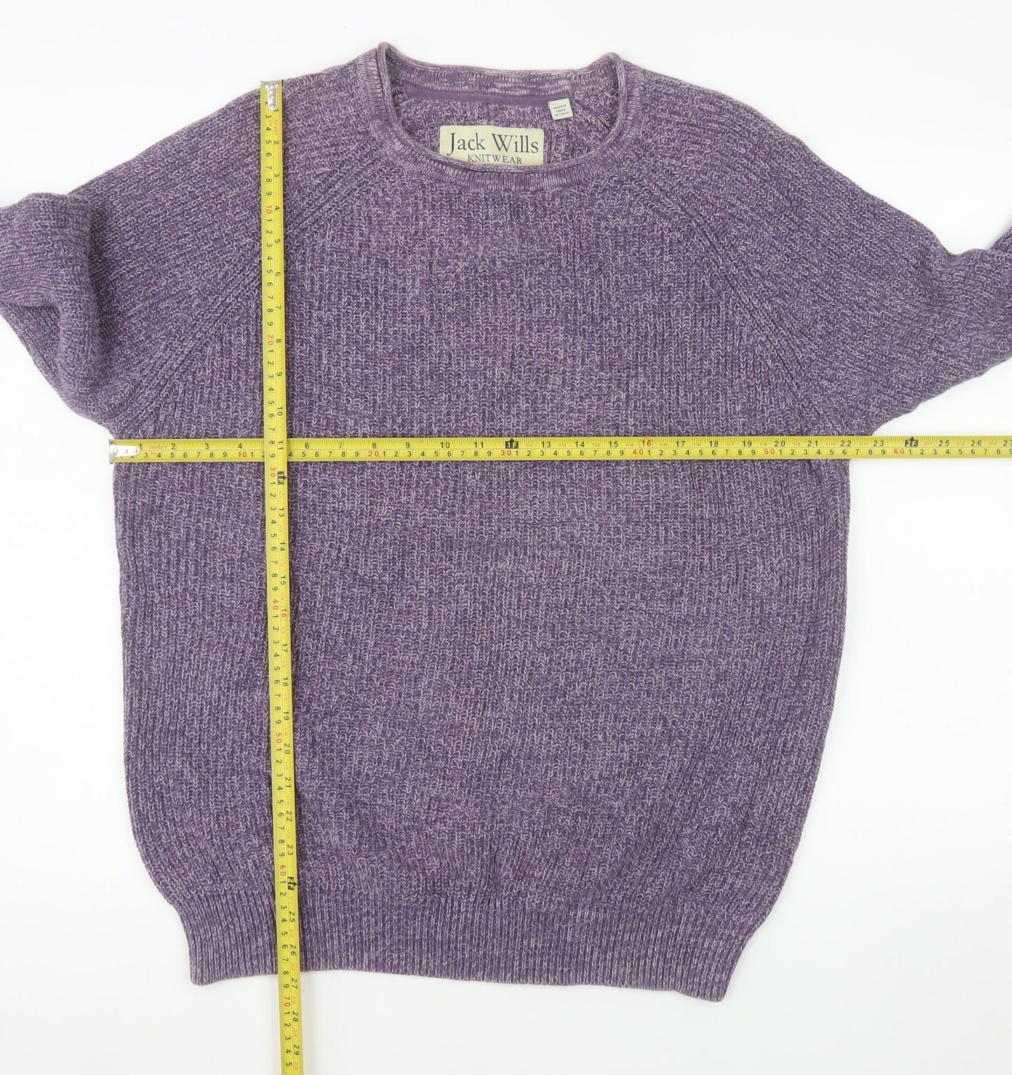 Jack Wills Men's Purple Cotton Crew Neck Pullover Jumper M