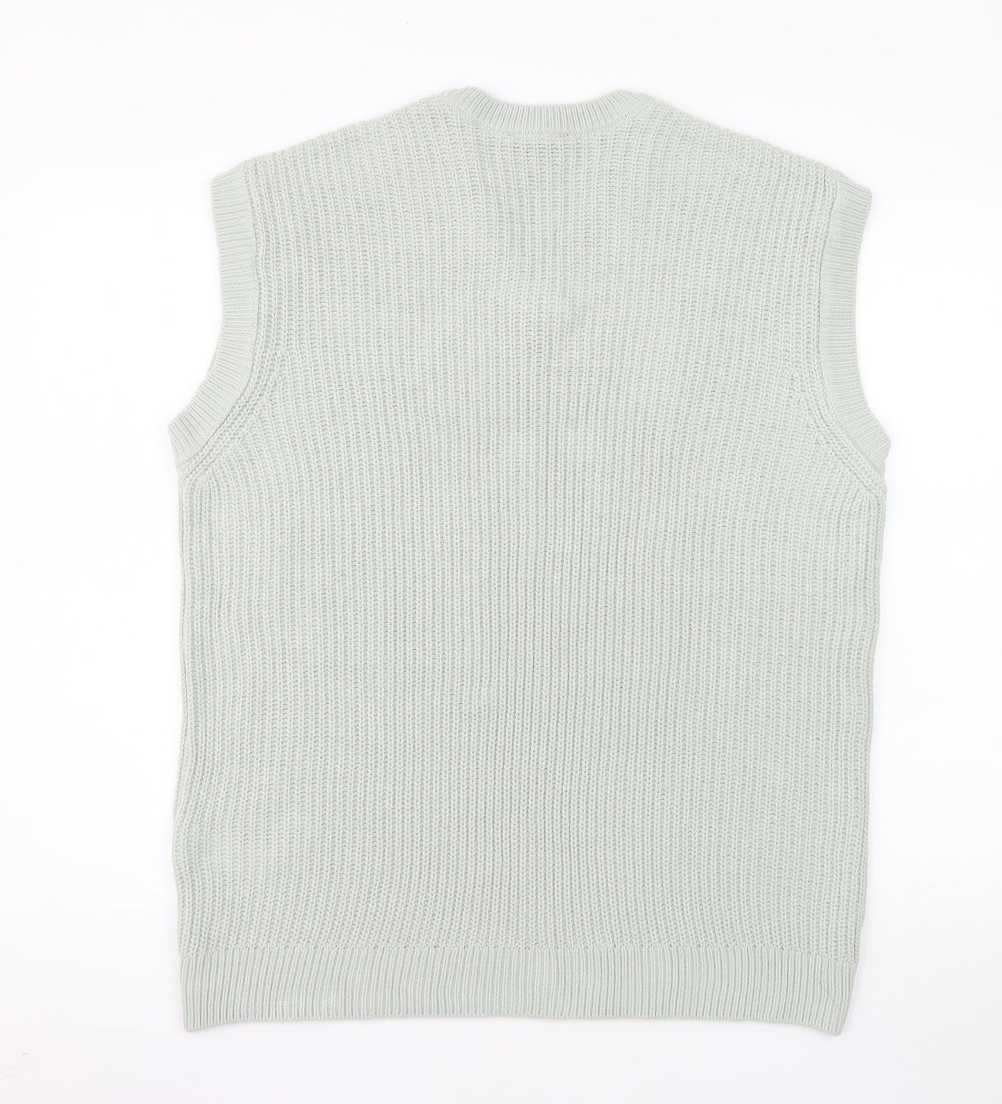 New Look Men Grey Acrylic V-Neck Knit Sleeveless Vest L