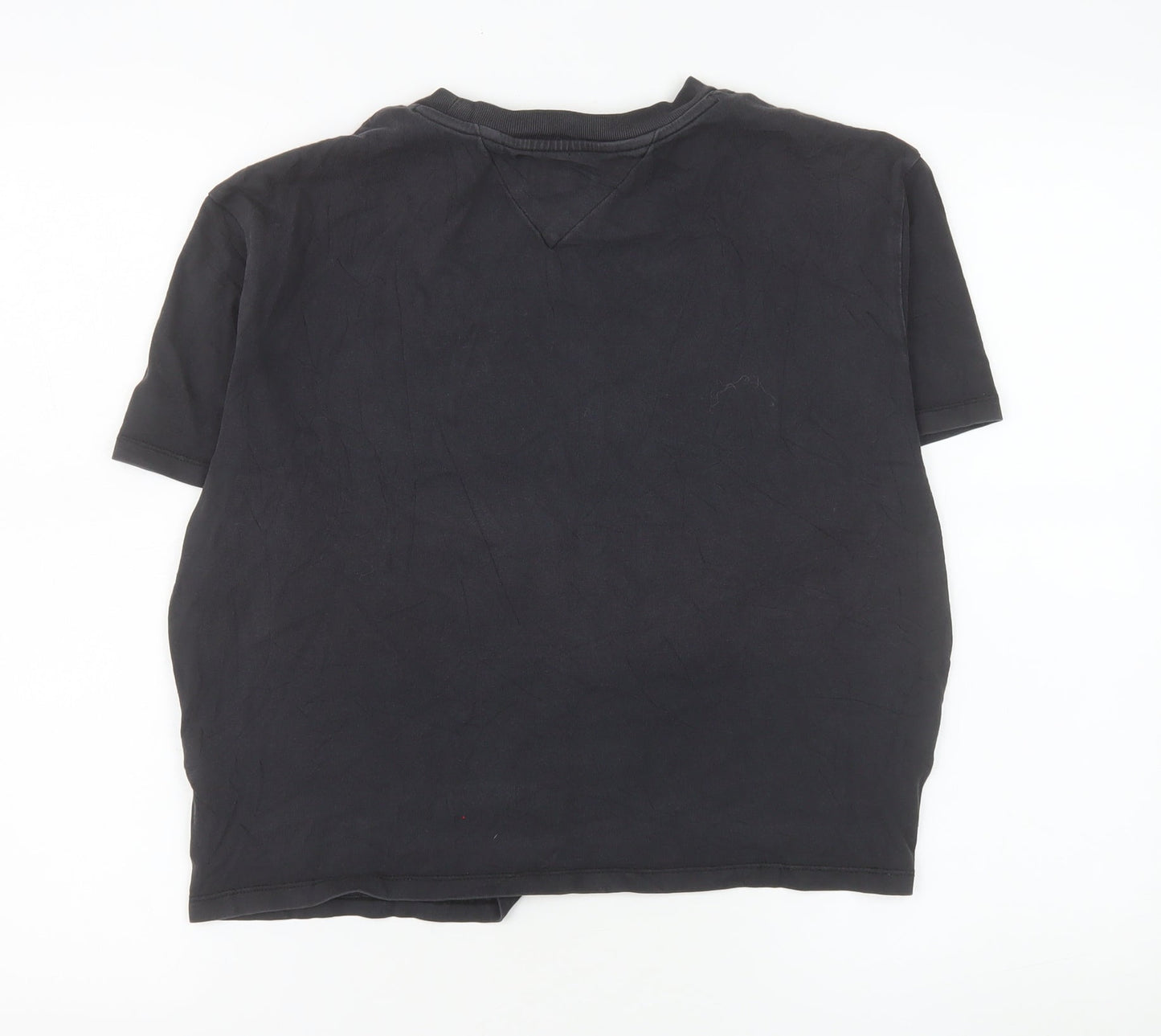 Tommy Jeans Womens Black L Basic Cotton Crew Neck T-Shirt