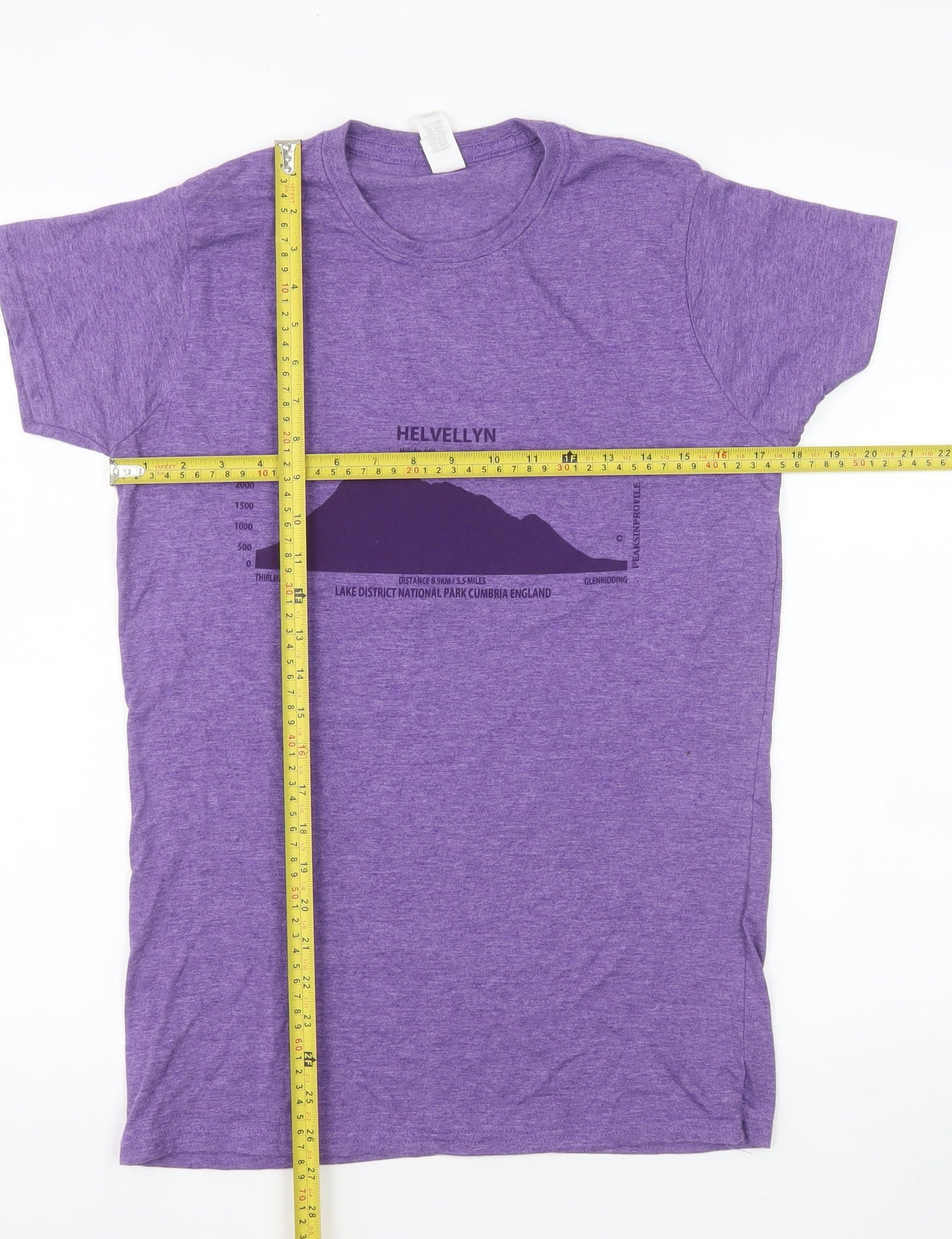 Gildan Women’s Purple Helvellyn Print Softstyle Ring Spun T-Shirt XL
