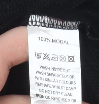 Monsoon Womens Black Size 16 Basic Modal Short Sleeve Blouse