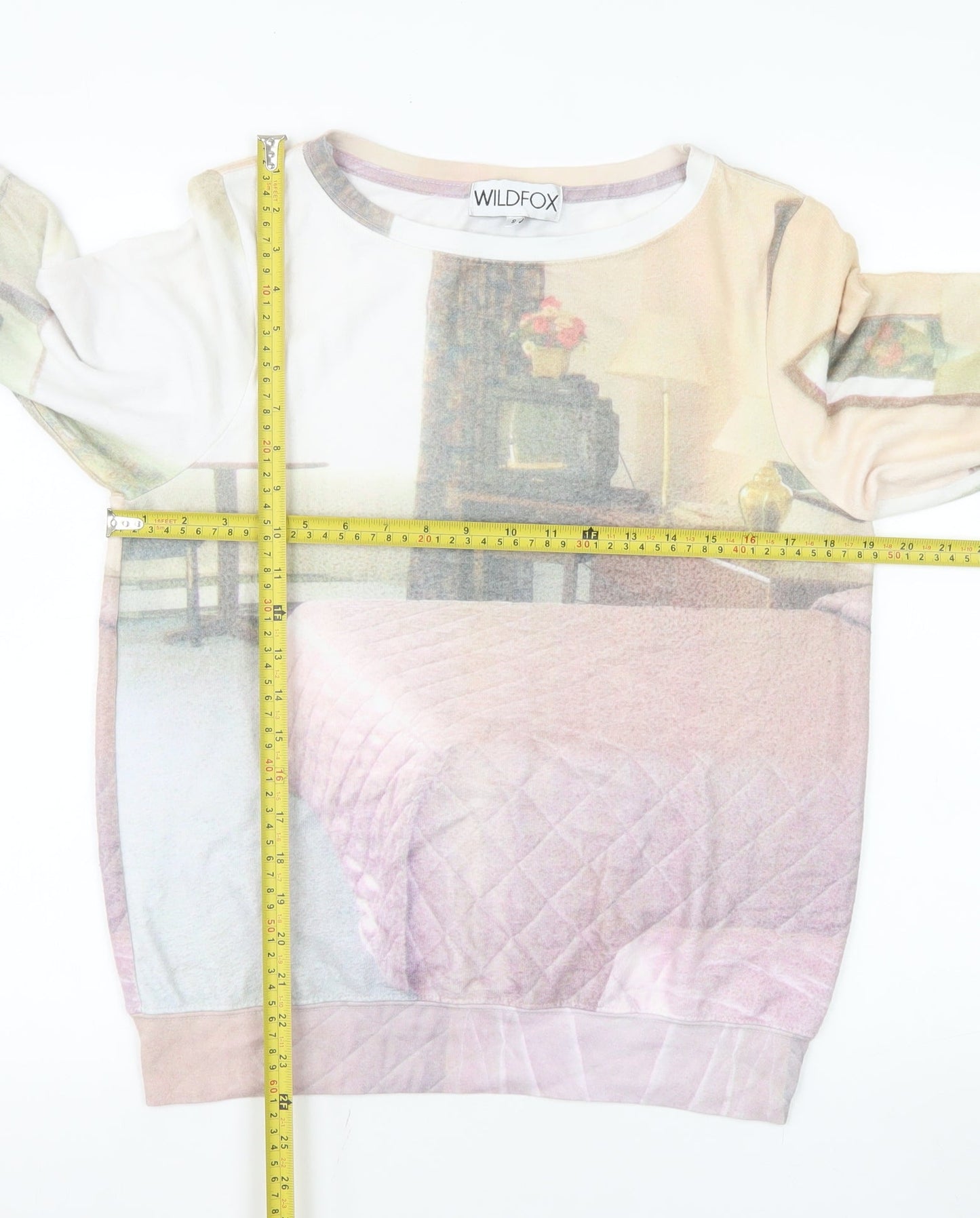 Wildfox Womens Beige Multicoloured Graphic Pullover Sweatshirt Size S