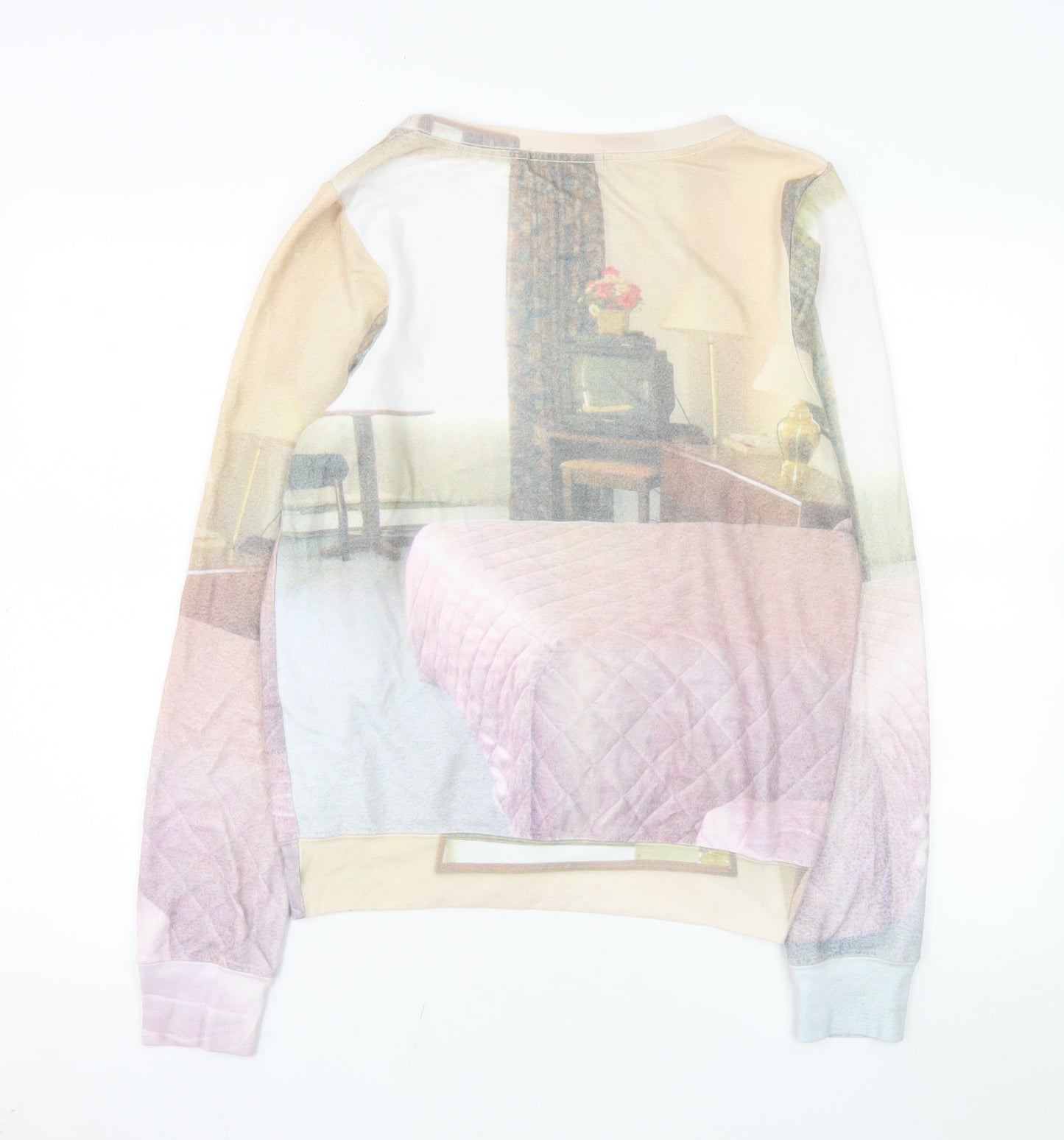 Wildfox Womens Beige Multicoloured Graphic Pullover Sweatshirt Size S