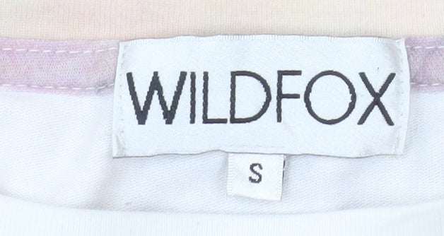 Wildfox Womens Beige Multicoloured Graphic Pullover Sweatshirt Size S