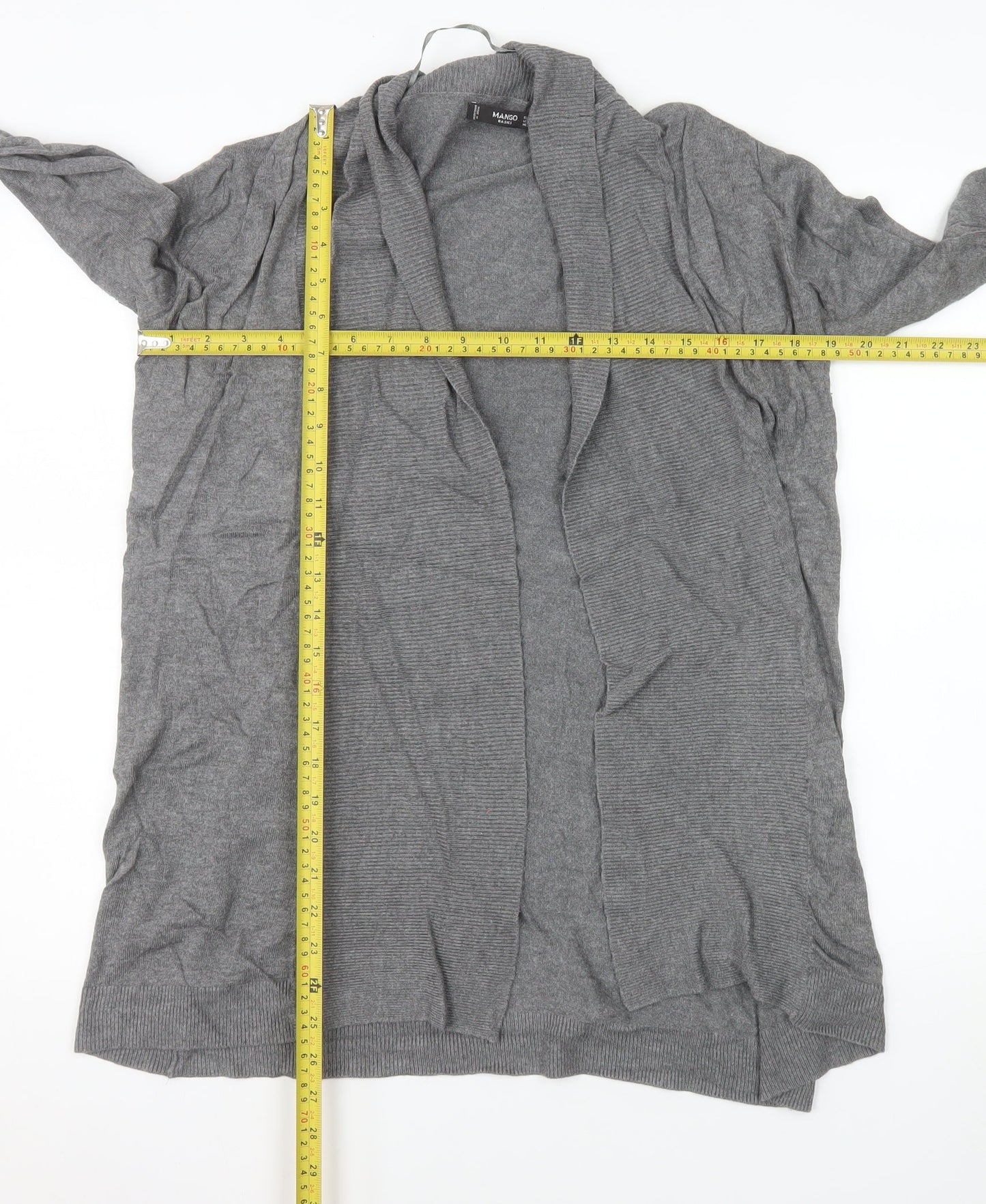 Mango Women Grey Long Sleeve Knit Cardigan Size 12