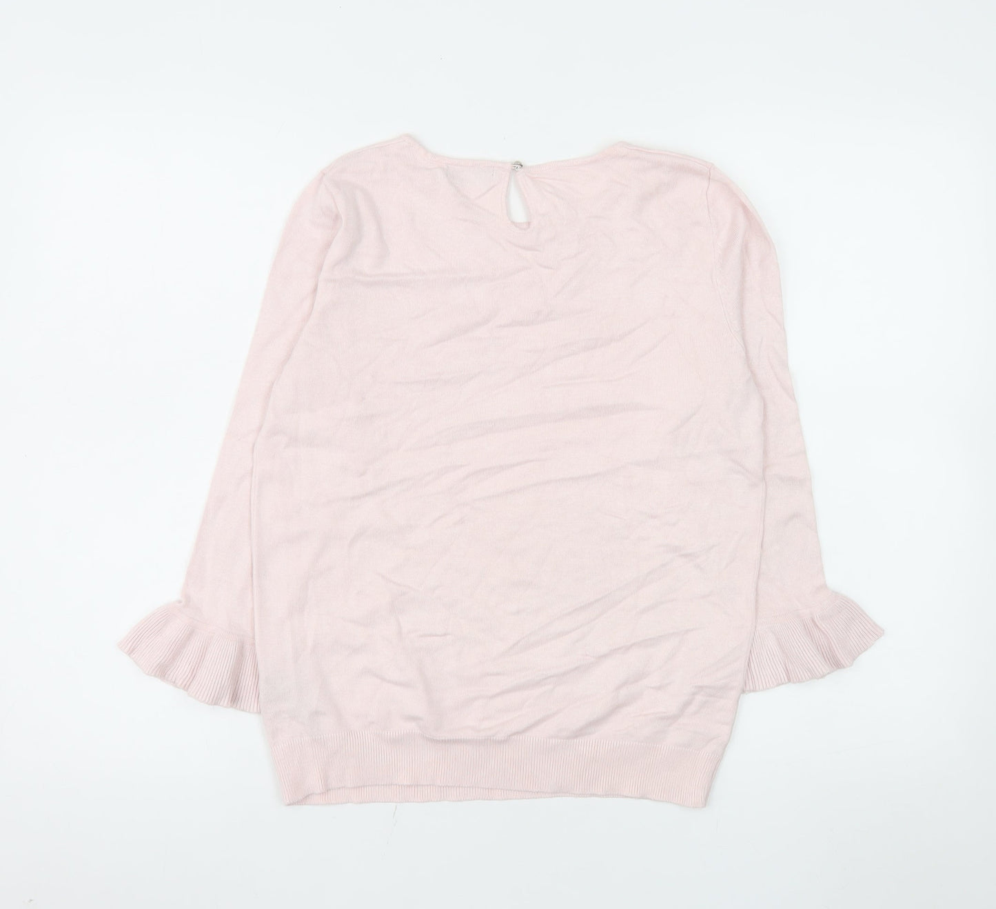 M&Co Women’s Pink Ruffle Cuff Tunic Top Size 12