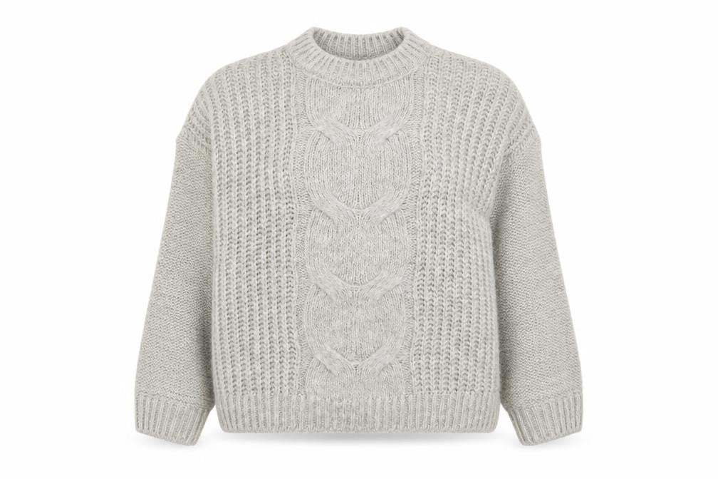 Marks & Spencer Women Grey Cable-Knit Jumper Size 12