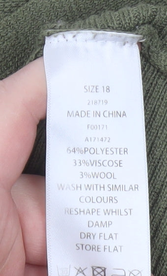 Editor's Cut Women's Green Size 18 Boat Neck Pullover Jumper
