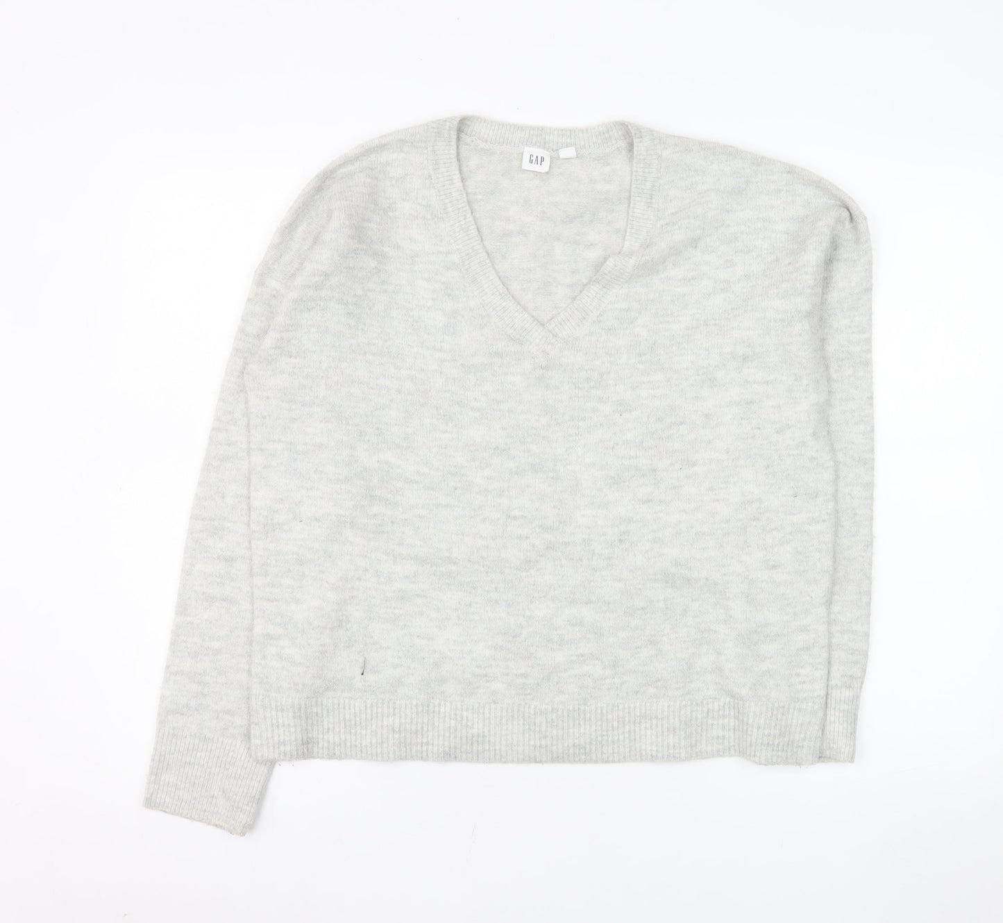 GAP Women’s Grey V-Neck Knit Pullover Jumper Size S