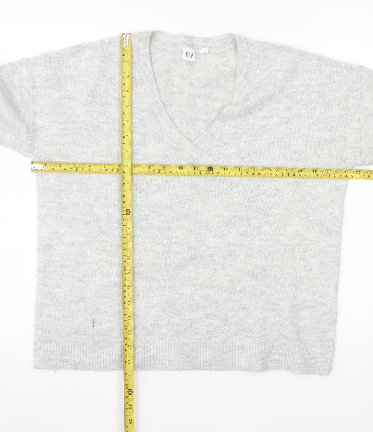 GAP Women’s Grey V-Neck Knit Pullover Jumper Size S