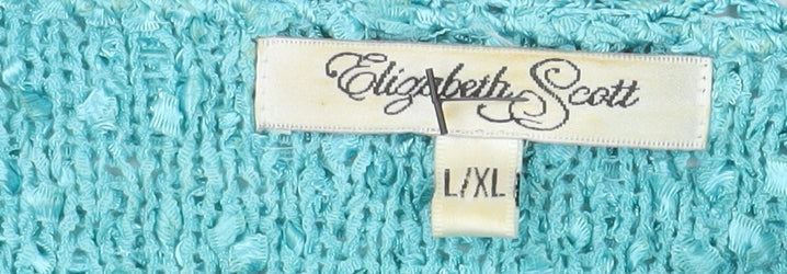 Elizabeth Scott Women’s Blue Knit Short Sleeve Pullover Jumper L