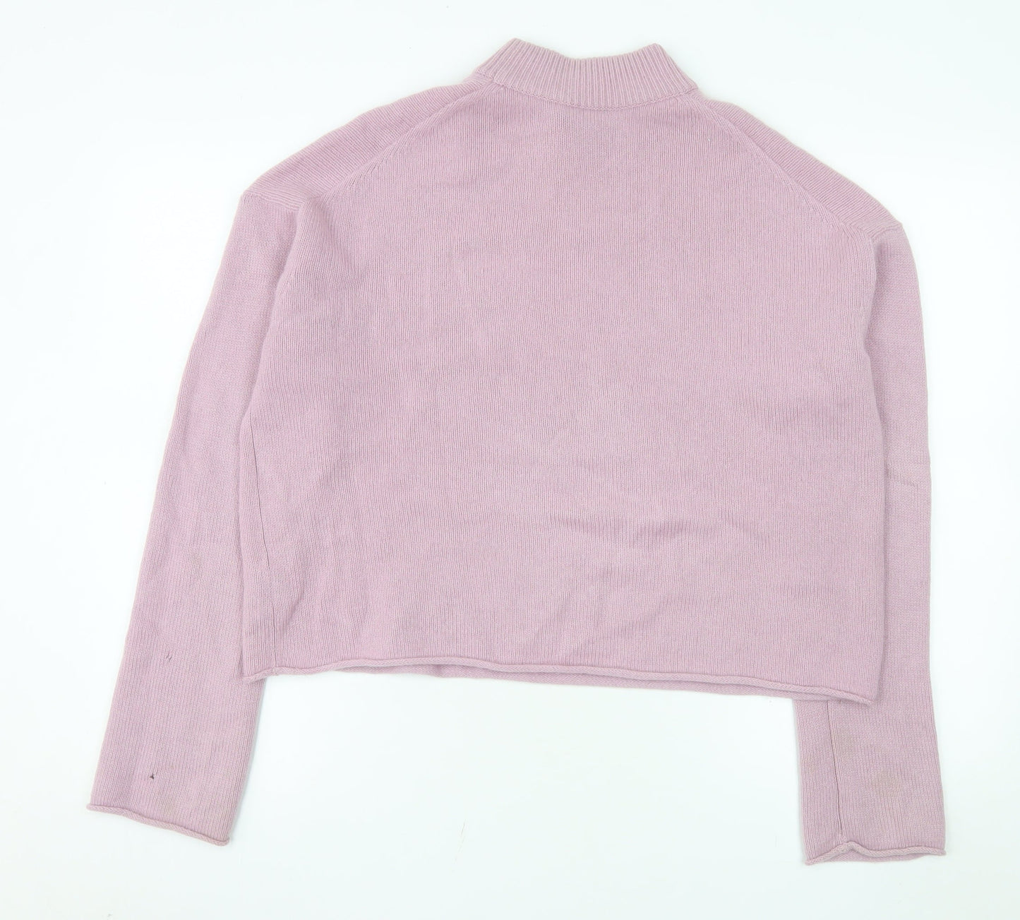 Theory Womens Pink Cashmere Mock Neck Long Sleeve Jumper L