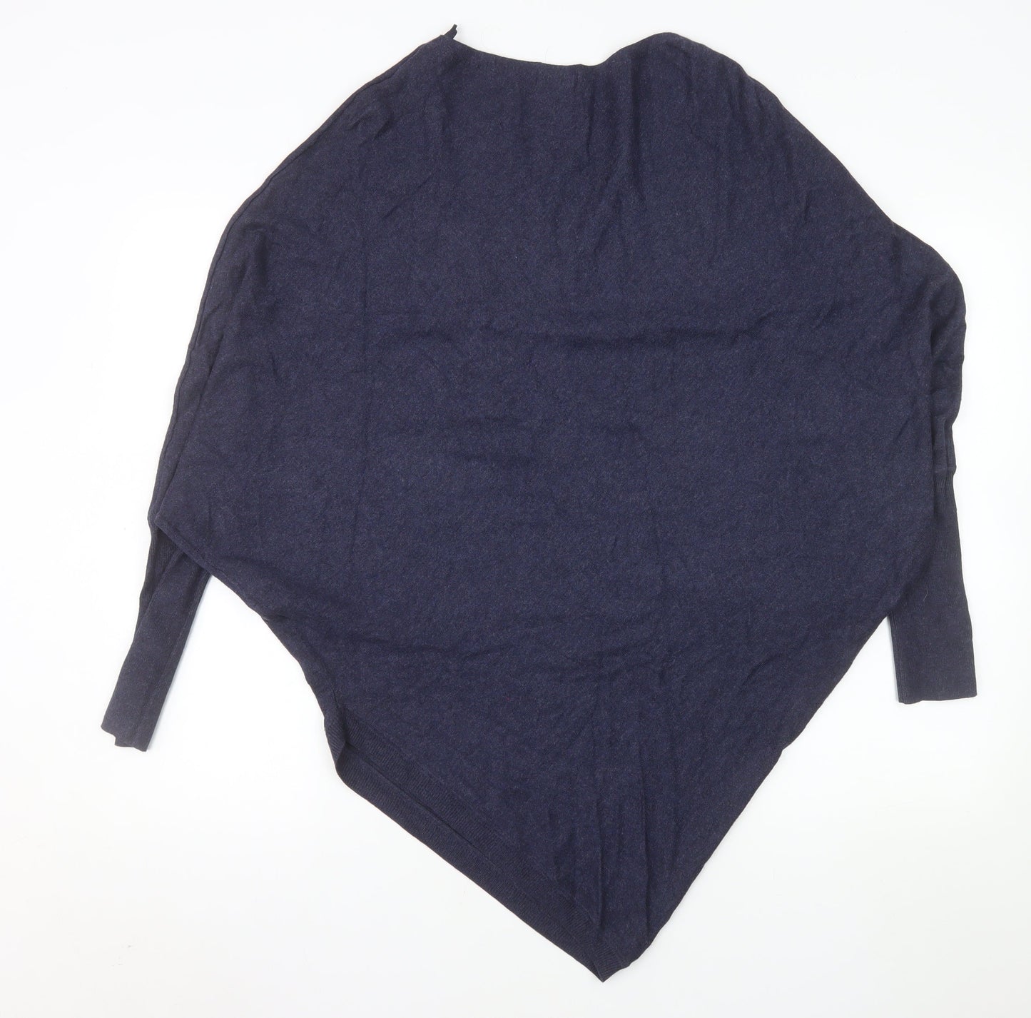 Tezenis Women Blue Cape Style Knit Jumper Size S Relaxed Fit
