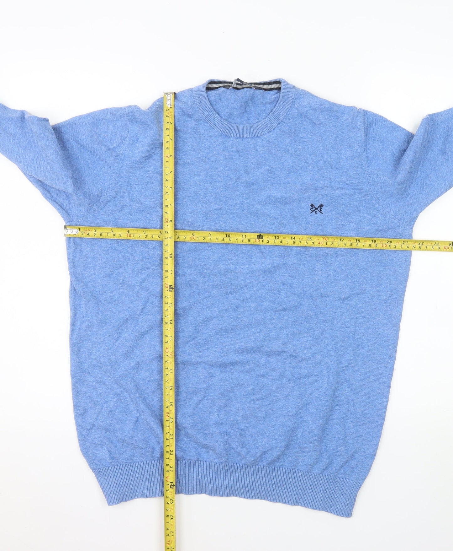 Crew Clothing Company Men's Blue Cotton Pullover Jumper L