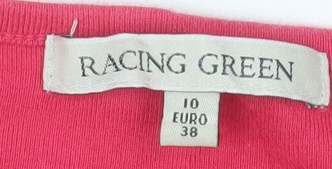 Racing Green Womens Pink Cotton Long Sleeve Keyhole T-Shirt Size 10