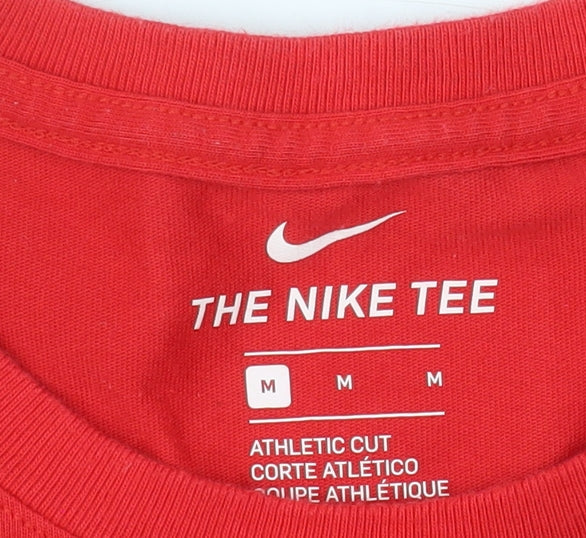 Nike Men's Red Athletic Dri-FIT Short Sleeve Crew Neck T-Shirt Size M