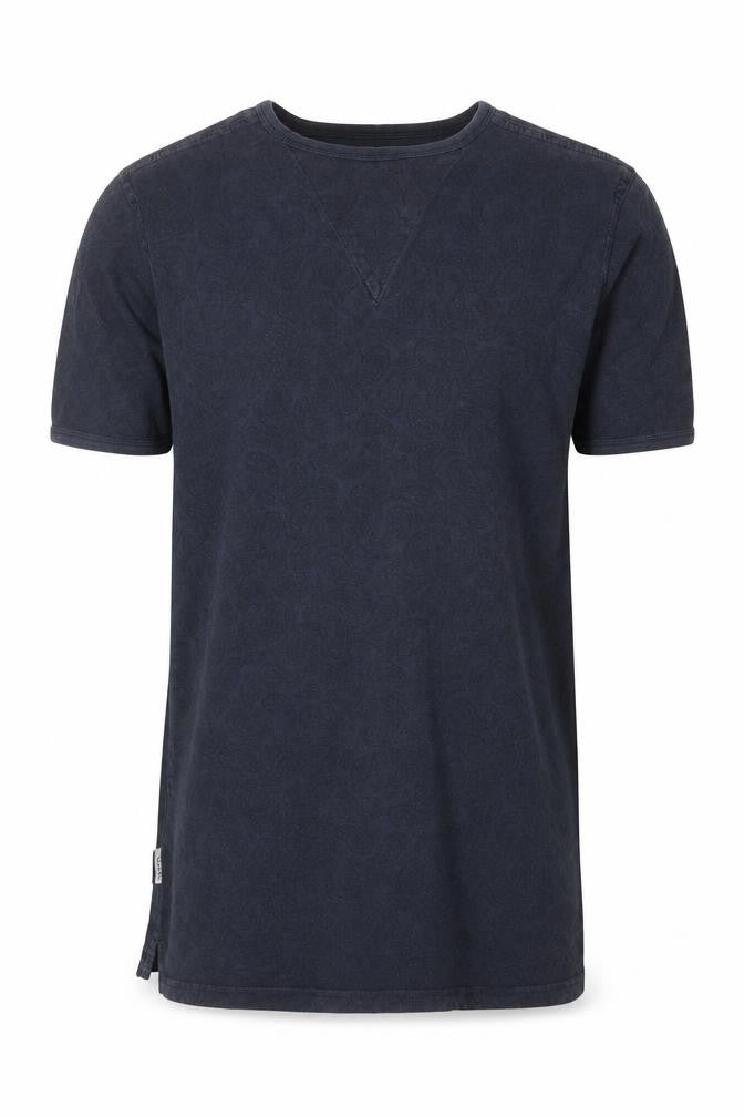 Soviet Men's Blue Paisley Cotton Crew Neck T-Shirt Medium