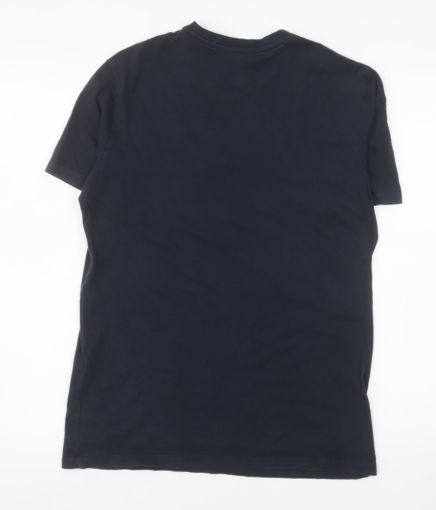 Armani Exchange Men's Blue Slim Fit Logo Crew Neck T-Shirt Size M