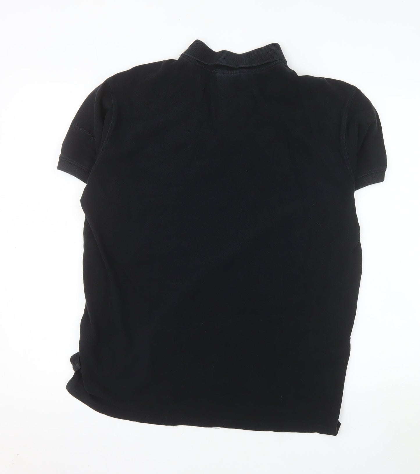 Money Men’s Black Cotton Polo Shirt Size L Regular Fit