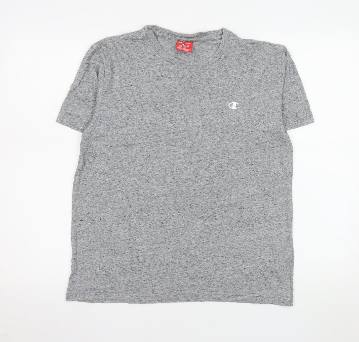 Champion Women Grey Basic Cotton T-Shirt M Short Sleeve Casual