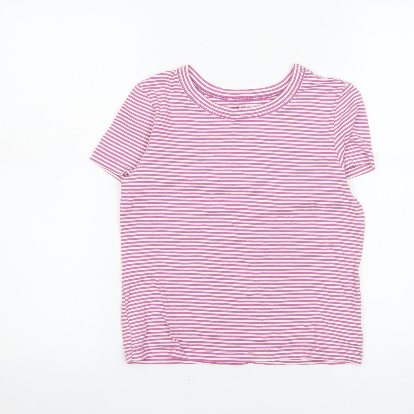 Old Navy Teens Pink Striped Fitted Short Sleeve T-Shirt XL