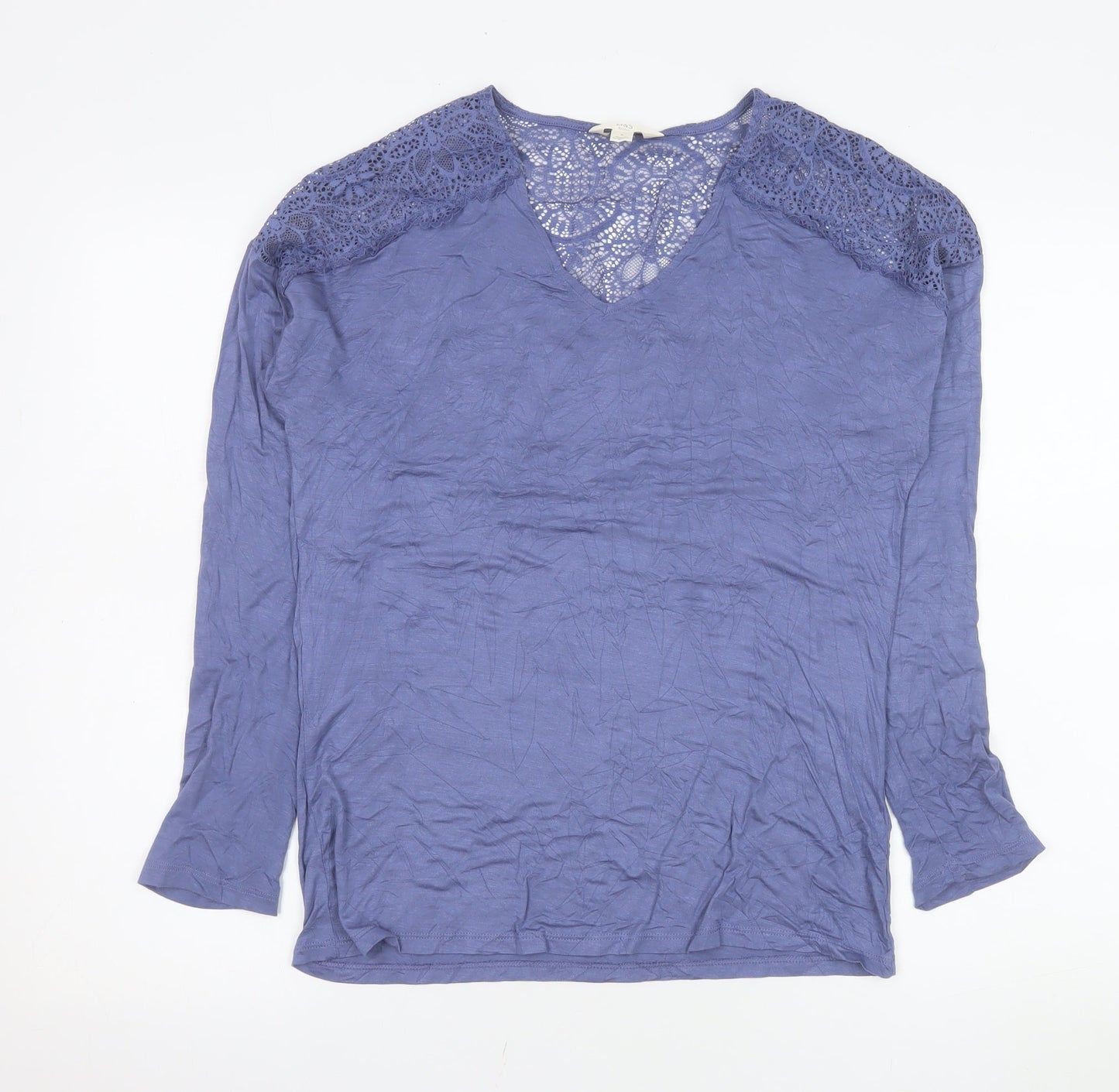 Marks and Spencer Women’s Blue Lace Shoulder Long Sleeve Viscose Blouse Size S