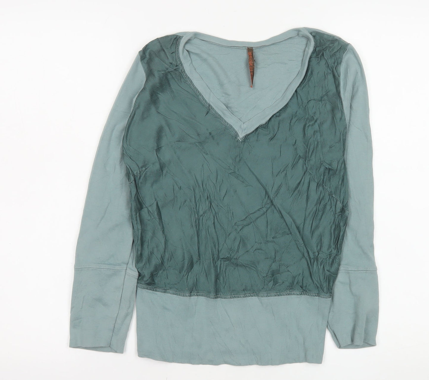 Language Los Angeles Women’s Green V-Neck Long Sleeve Blouse Size M