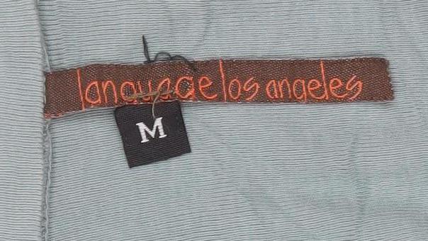 Language Los Angeles Women’s Green V-Neck Long Sleeve Blouse Size M