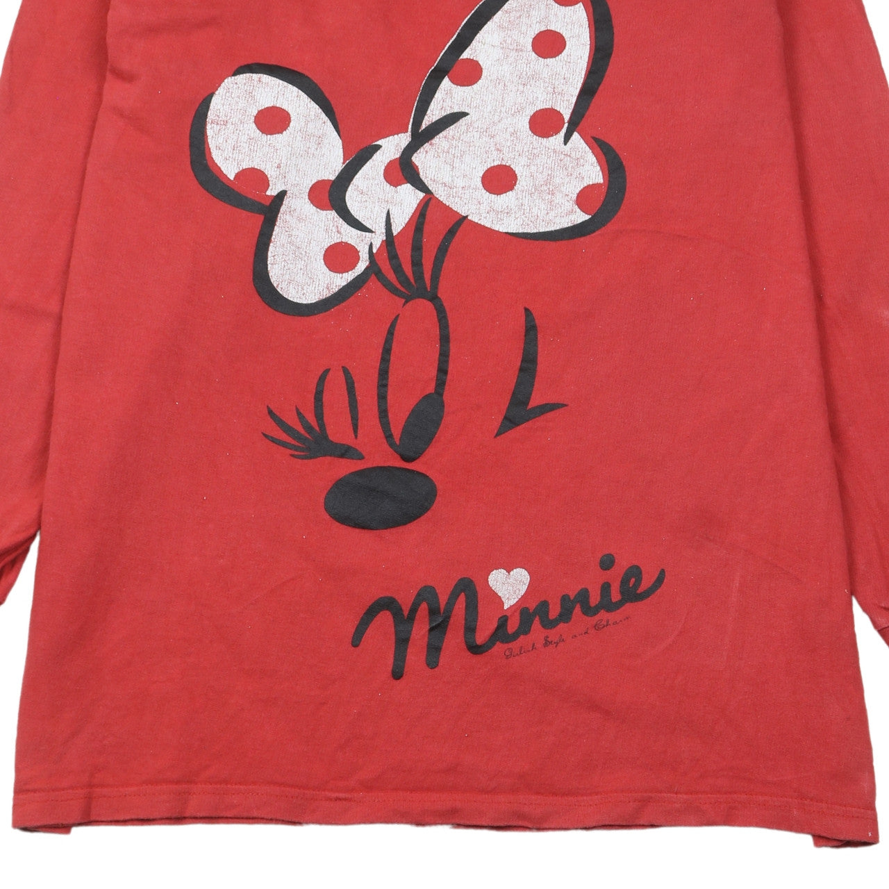 Disney Womens Red Minnie Mouse Long Sleeve Nightshirt Size M