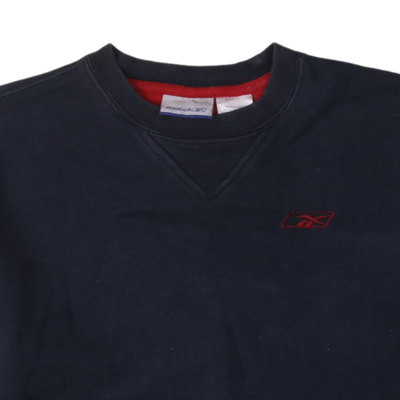 Reebok Womens Navy Blue Sweatshirt Cotton Blend Long Sleeve Pullover M