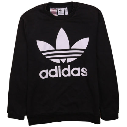 Adidas Boys Black Crew Neck Logo Pullover Sweatshirt 14-15 Years
