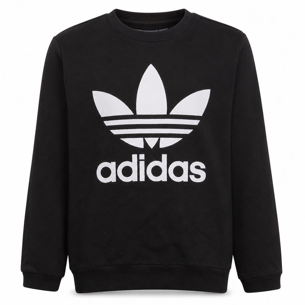 Adidas Boys Black Crew Neck Logo Pullover Sweatshirt 14-15 Years