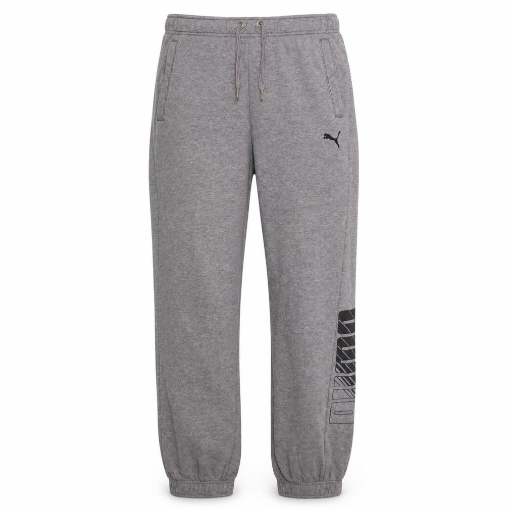 Puma Men's Grey M Sweatpants Jogger Trousers with Logo