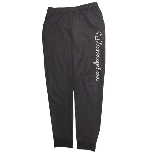 Champion Men's Black Logo Sweatpants Medium Regular Fit