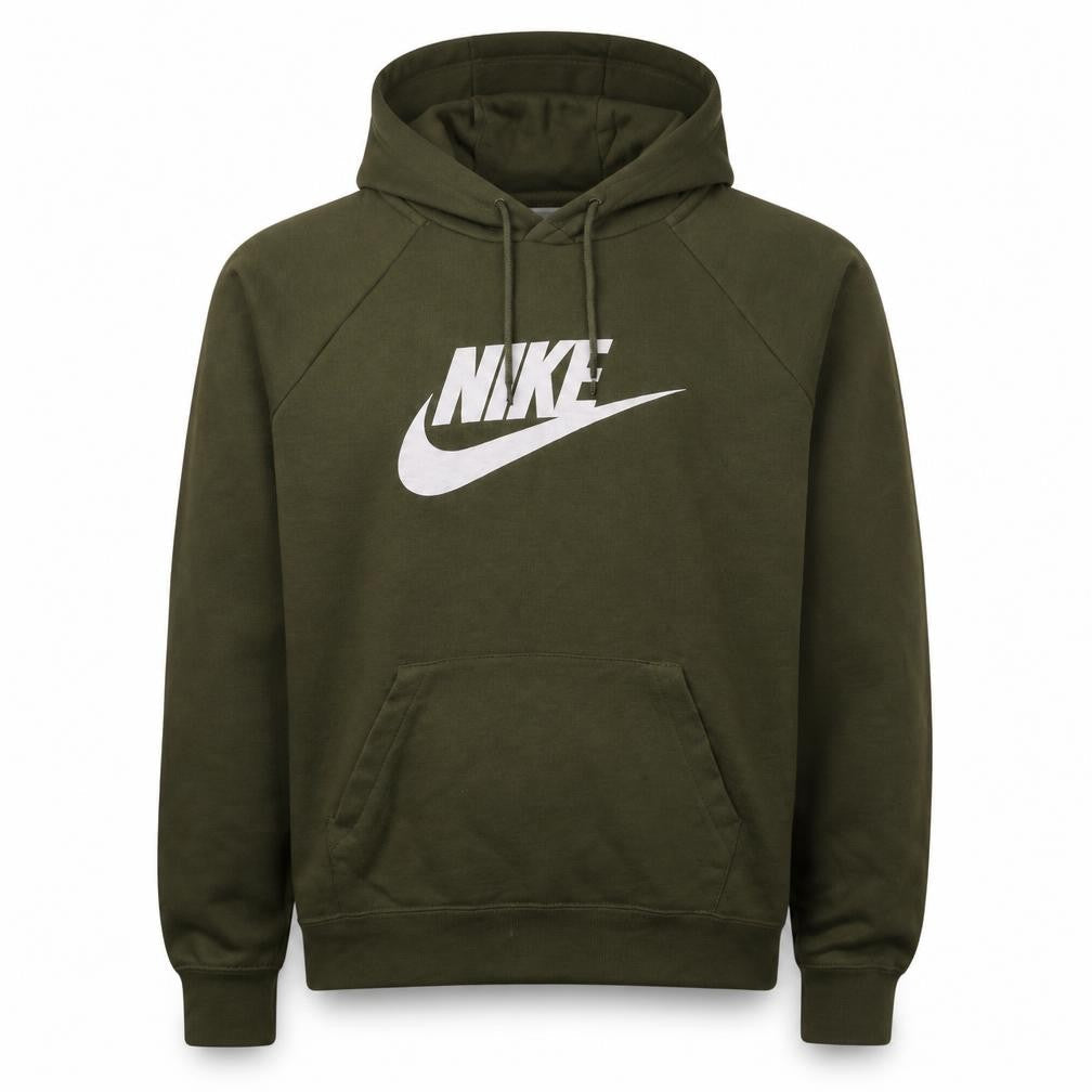 Nike Men's Green Pullover Hoodie Medium Graphic Logo Sportswear