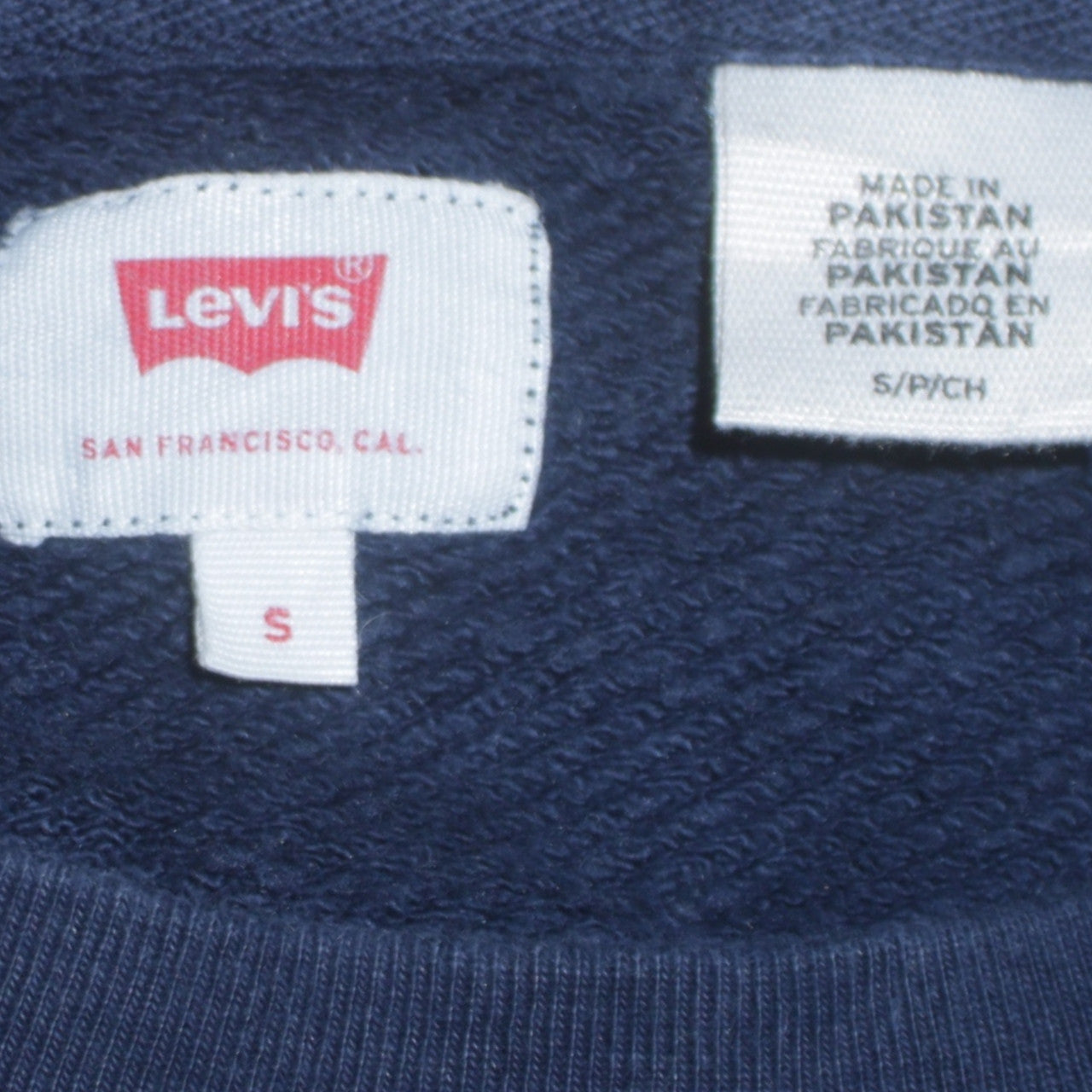 Levi's Men's Blue Plaid Logo Pullover Sweatshirt Size S