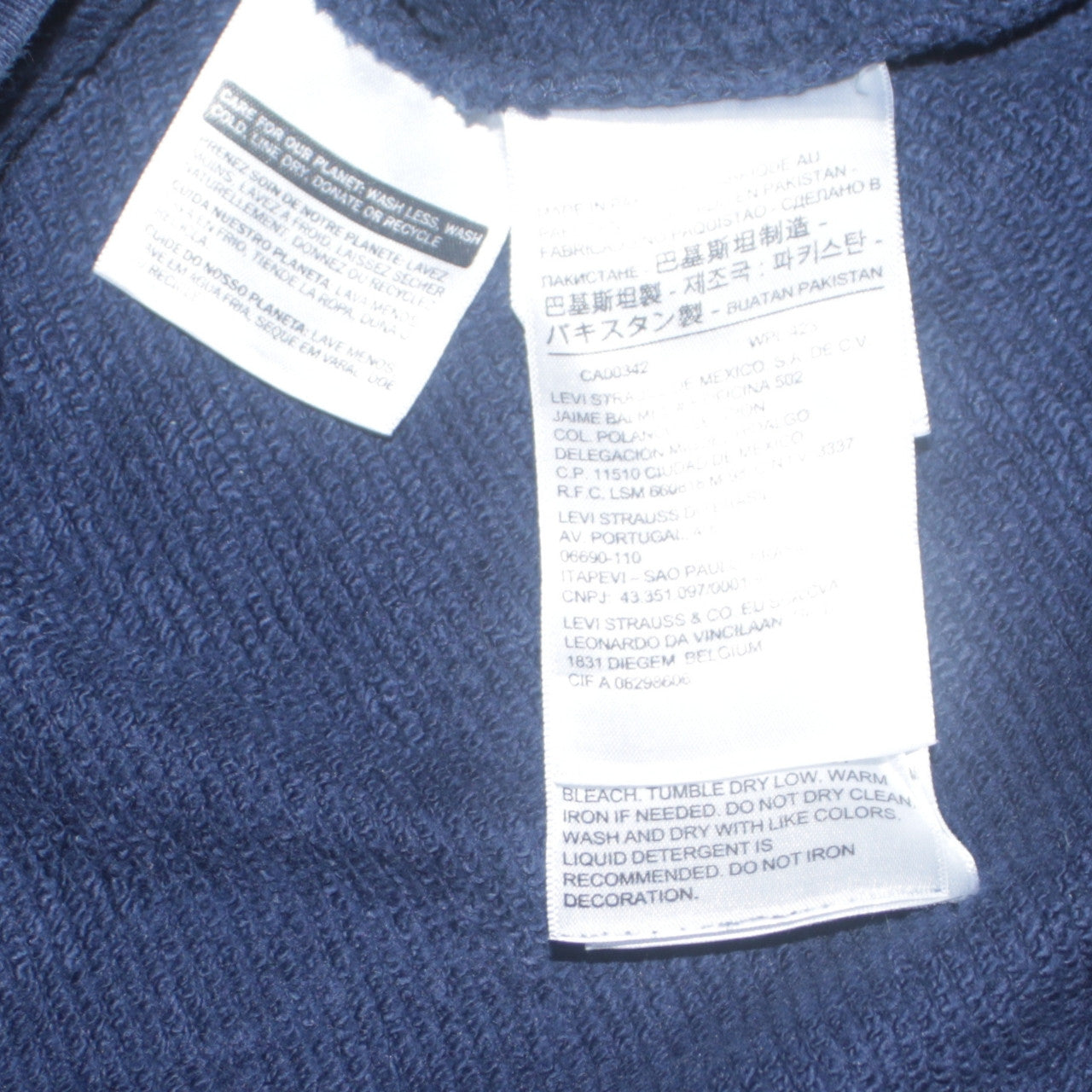Levi's Men's Blue Plaid Logo Pullover Sweatshirt Size S