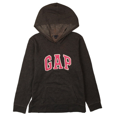 Additional front view of Gap women’s brown pullover hoodie l logo cotton blend casual