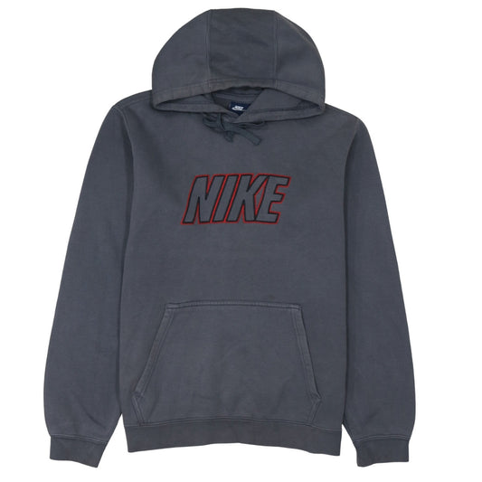 Nike Men’s Grey Pullover Hoodie M Embroidered Logo Fleece Sweatshirt