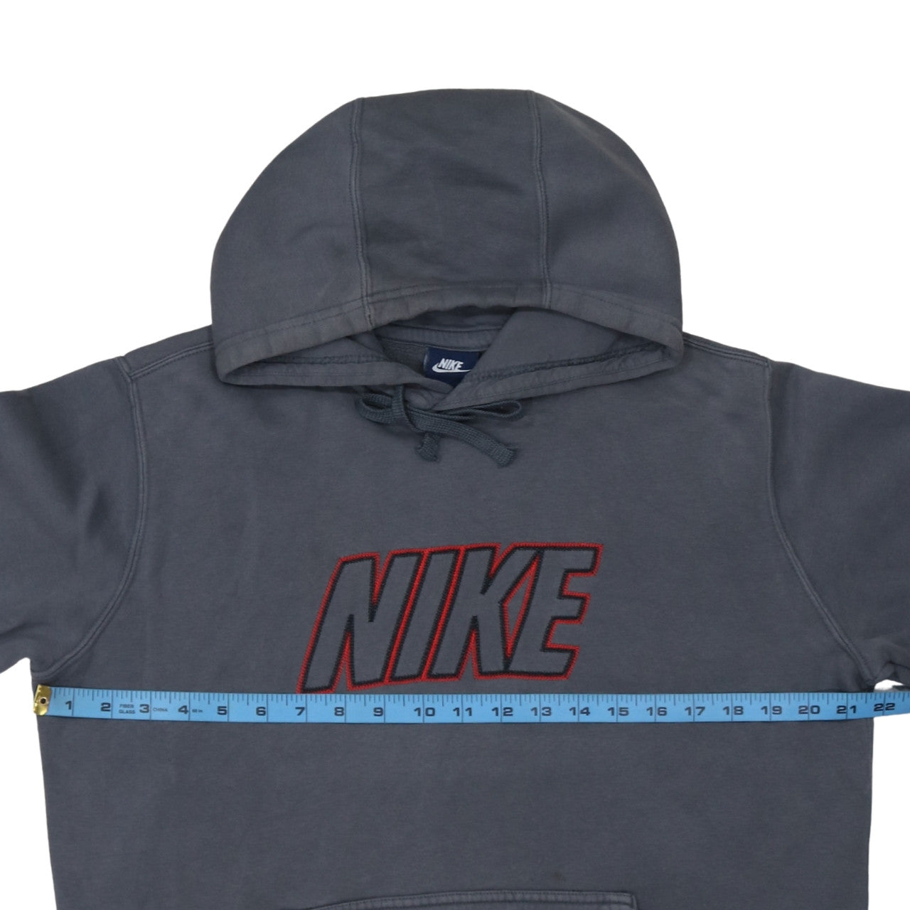 Nike Men’s Grey Pullover Hoodie M Embroidered Logo Fleece Sweatshirt