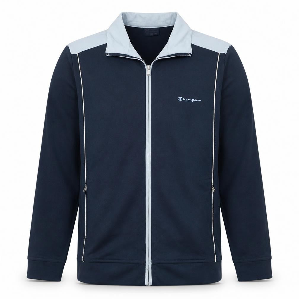 Champion Men's Blue Full Zip Sweatshirt L Lightweight Athletic