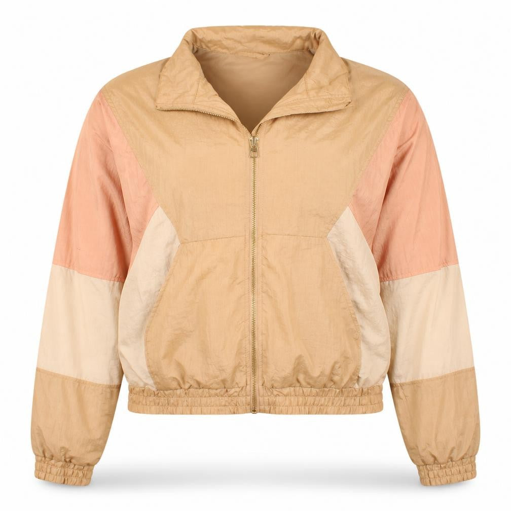 H&M Girls Beige Colourblock Windbreaker Jacket Size 14 Plus