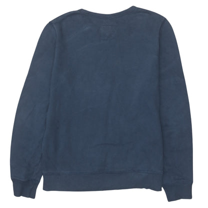 Back view of Levi's boys’ blue logo pullover sweatshirt, size 14, years