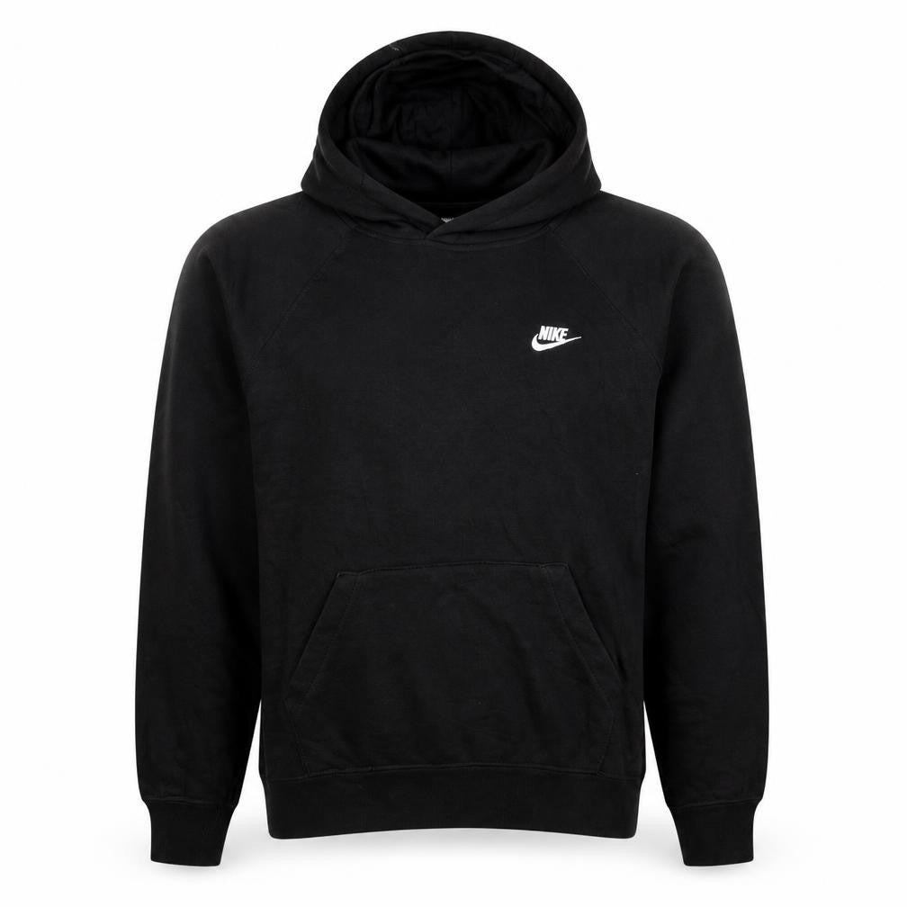 Nike Men's Black Pullover Hoodie M Fleece Logo Sweatshirt